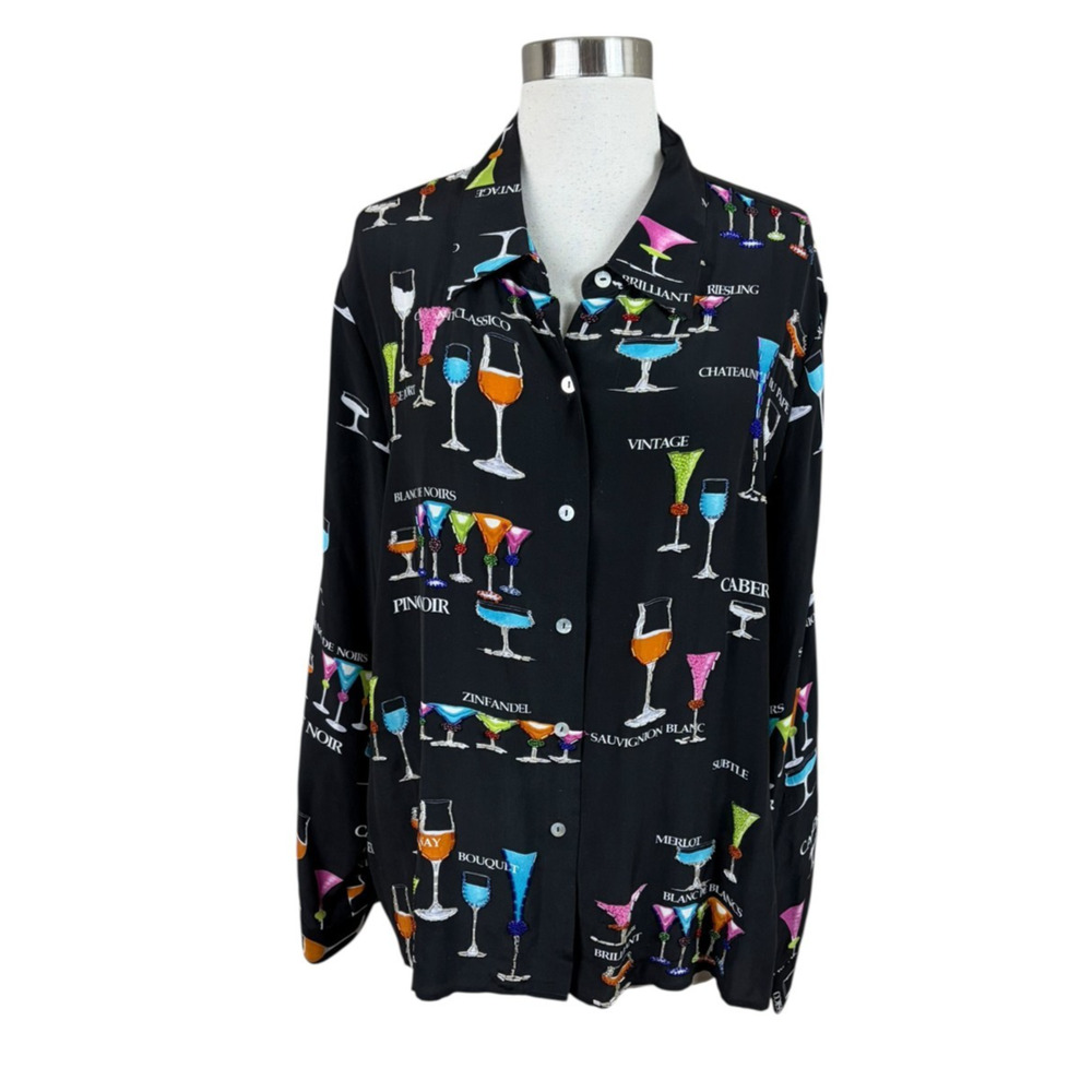 Nicole Taylor Vintage Black Silk Beaded Cabernet Pinot Nior Wine 1X Novelty